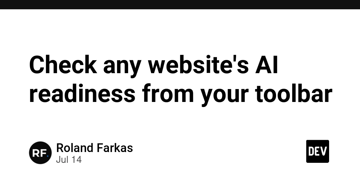AI Readiness Checker Chrome Extension Launched by AI2Web Project