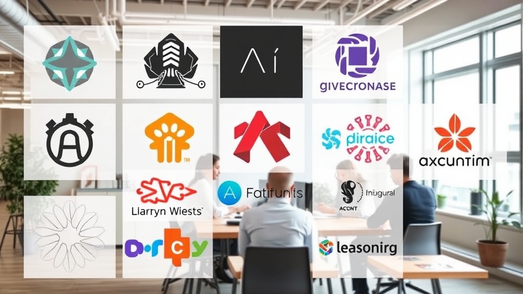 Collage of AI company logos with anus-like abstract shapes