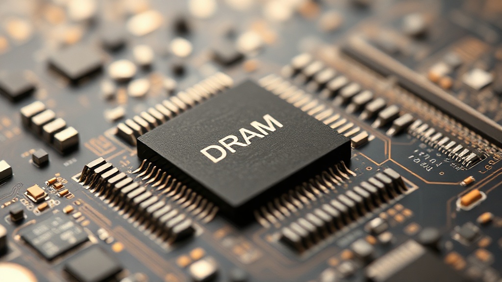A schematic illustrating the role of DRAM in a mobile processor's architecture