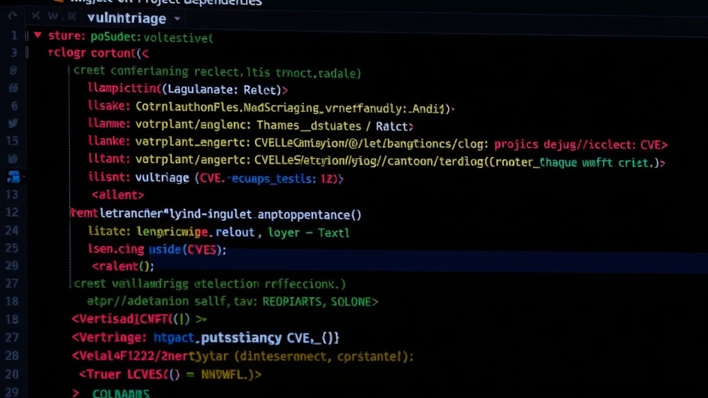 Terminal output demonstrating vulntriage identifying critical CVEs from project dependencies