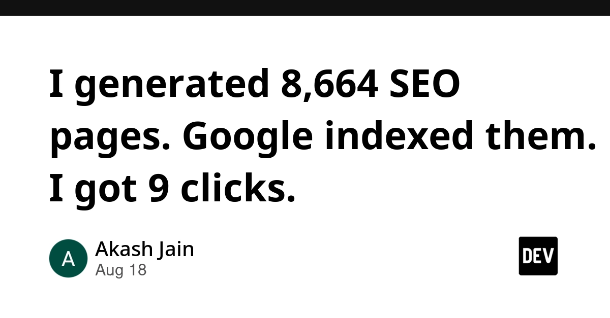 8,664 SEO Pages Yield 9 Clicks: Programmatic SEO's Harsh Reality