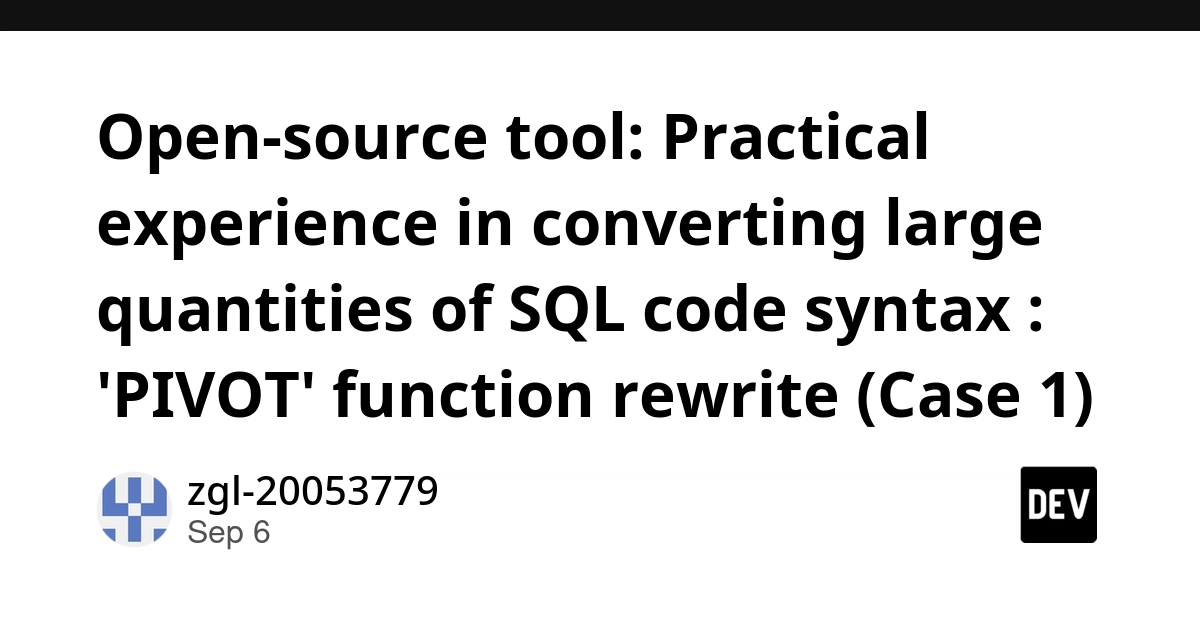 ZGLanguage Tool Automates SQL PIVOT Syntax Conversion