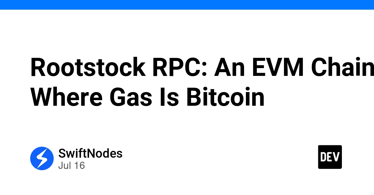 Rootstock RPC: EVM Chain Uses Bitcoin for Gas, Chain ID 30