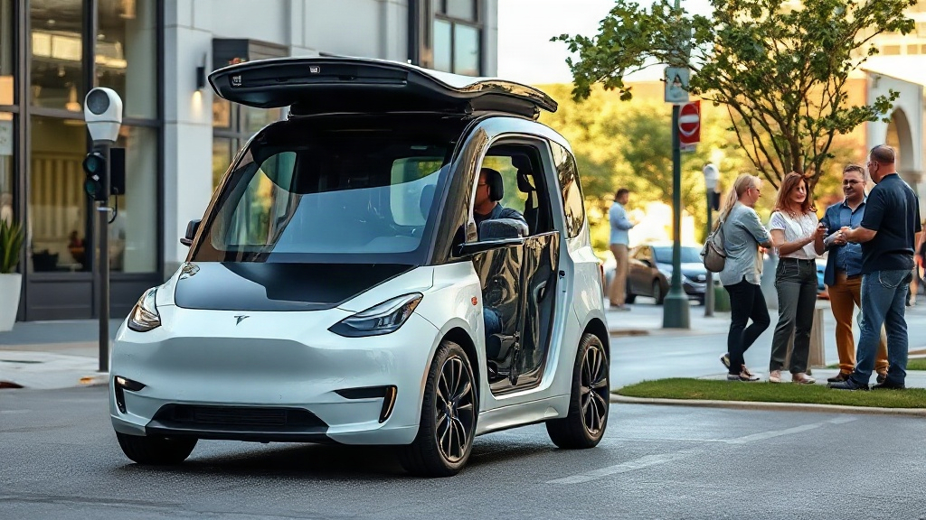 Tesla Cybercab vehicle operating on a public street in Austin, Texas