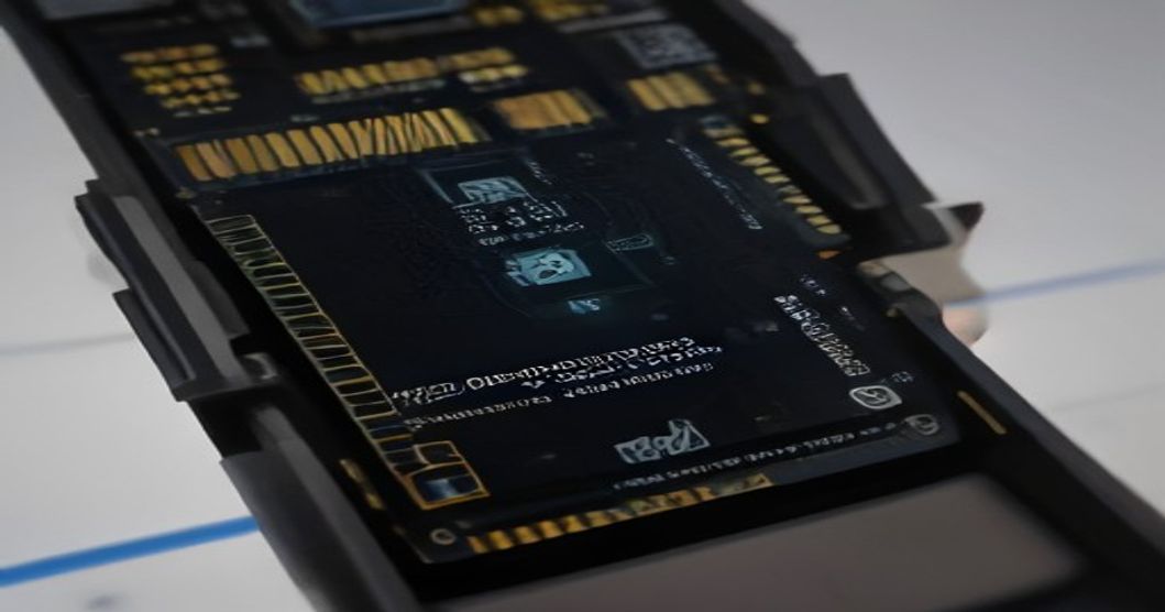 Adata Tapsafe 2TB SSD shown with a smartphone tapping its NFC surface