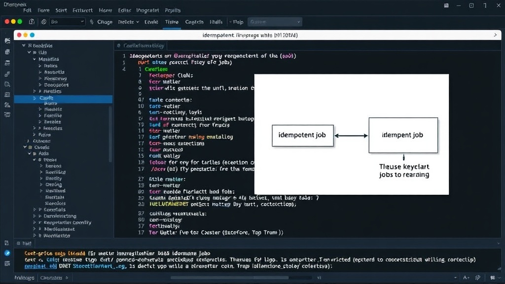 Diagram illustrating the flow of an idempotent job with unique identifier checks.