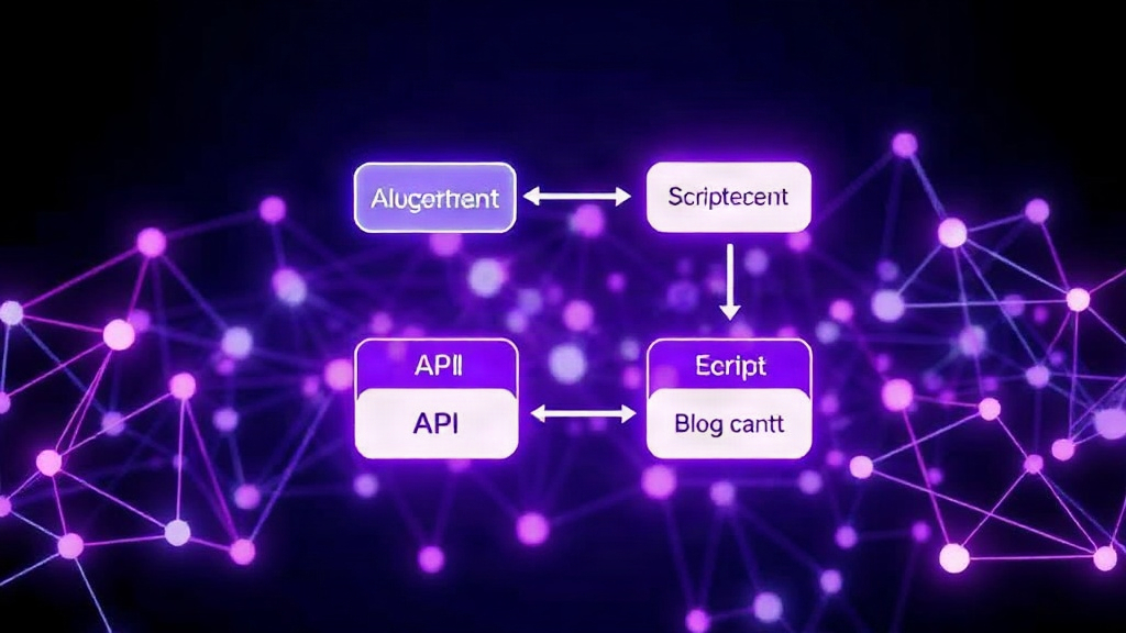 Diagram illustrating the core automated blog publishing loop with script execution and API calls.
