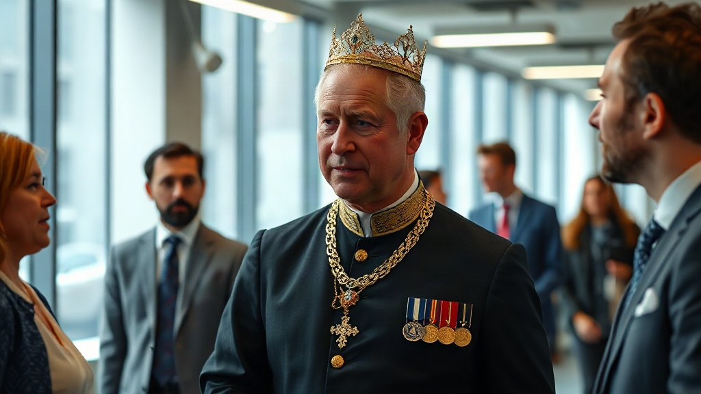 King Charles III at a public engagement, illustrating royal involvement in societal issues.