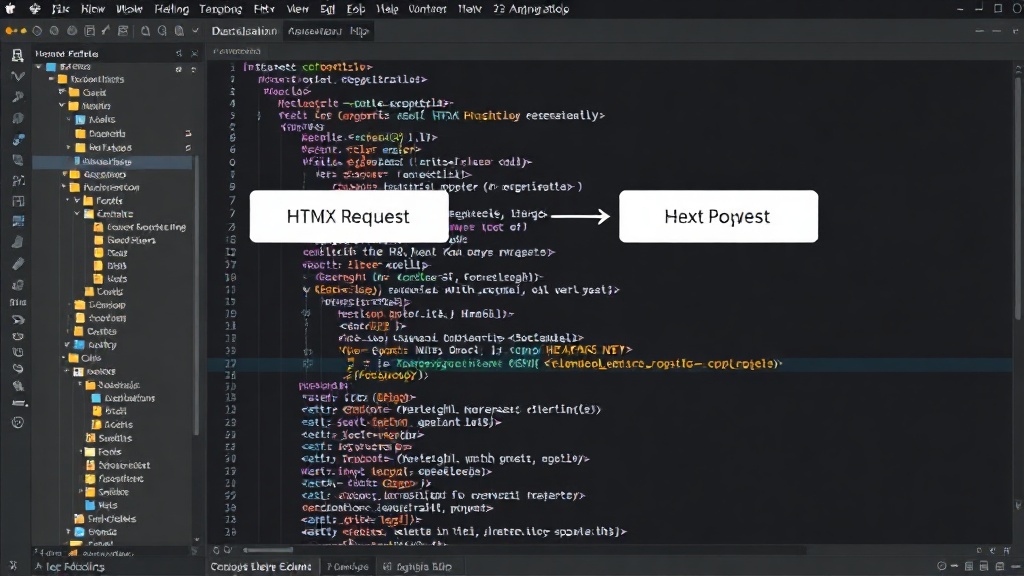Diagram illustrating HTMX request-response flow with Go backend