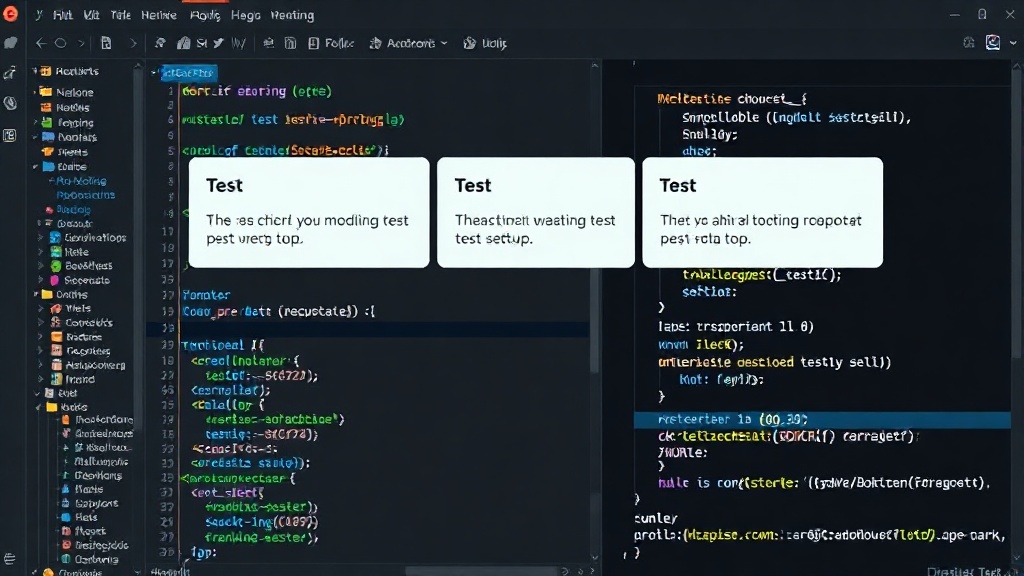Screenshot of RustForge repository structure showcasing modular test setup