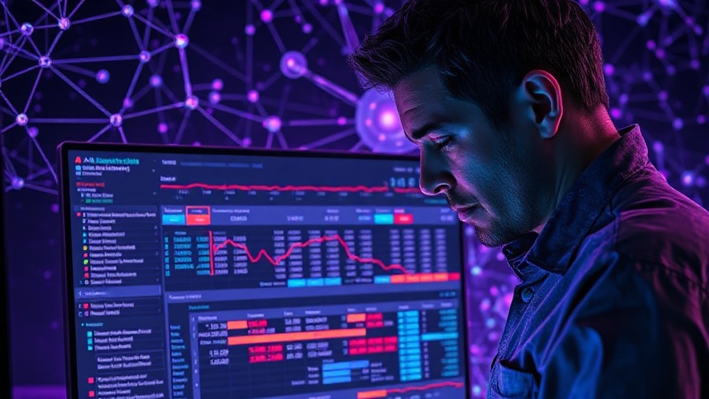 Accountant scrutinizing a complex spreadsheet with highlighted judgment calls.