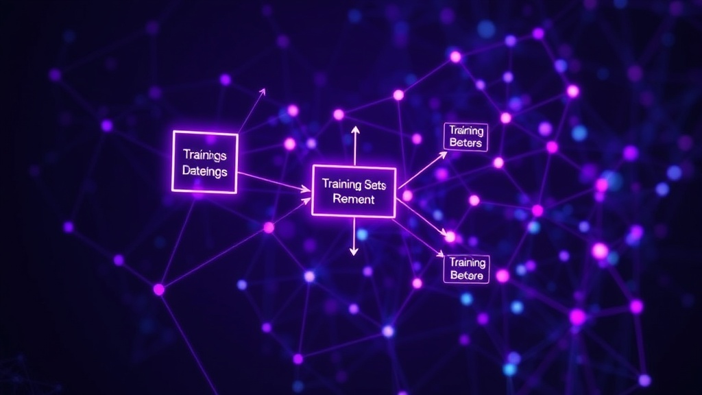 Diagram illustrating the flow of data from training sets to AI output