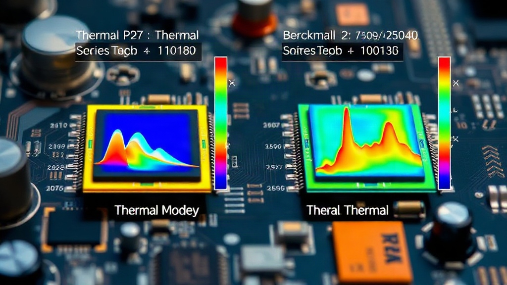 Comparative thermal simulation results from different AI models on a benchmark task.