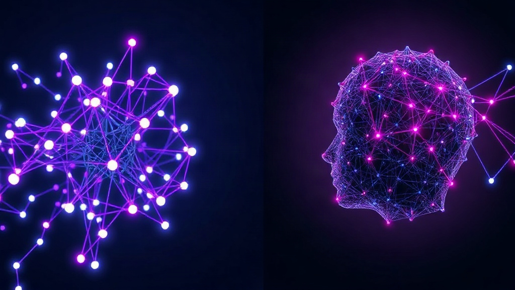 Conceptual art illustrating the difference between AI pattern matching and human creative expression