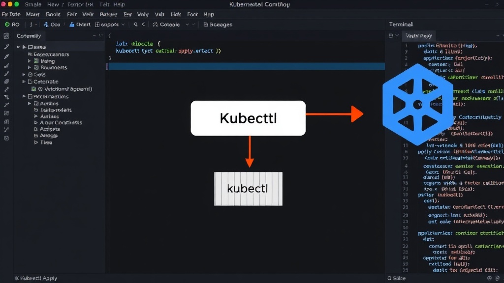 Diagram illustrating the flow of `kubectl apply` command to a running Pod