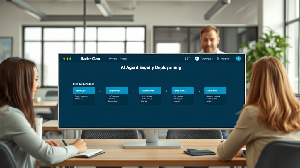 User interface showing a simplified AI agent deployment workflow