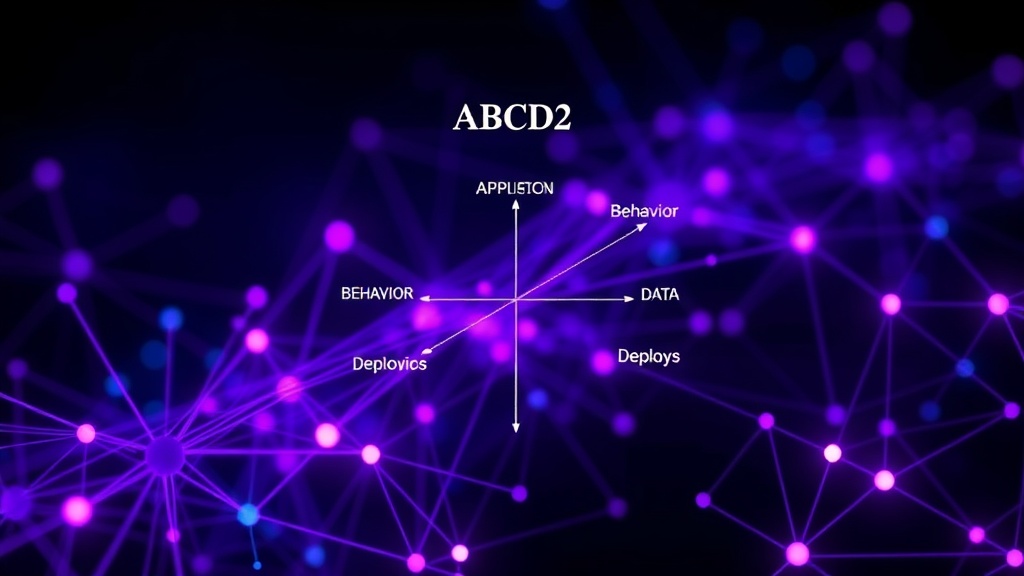 A diagram illustrating the ABCD2 framework axes: Application, Behavior, Comprehension, Data, and Deployment.