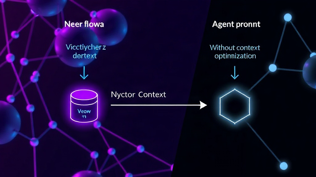 Diagram illustrating the flow of data from vector database to agent prompt with and without context optimization