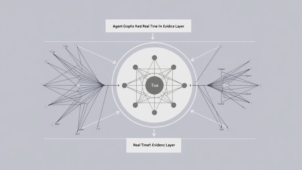Diagram illustrating an agent graph with an integrated real-time search evidence layer
