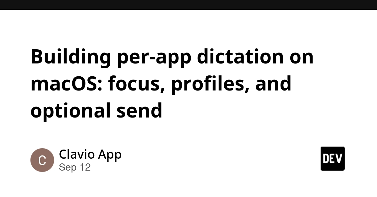 Clavio Builds Per-App Dictation for Mac Developers