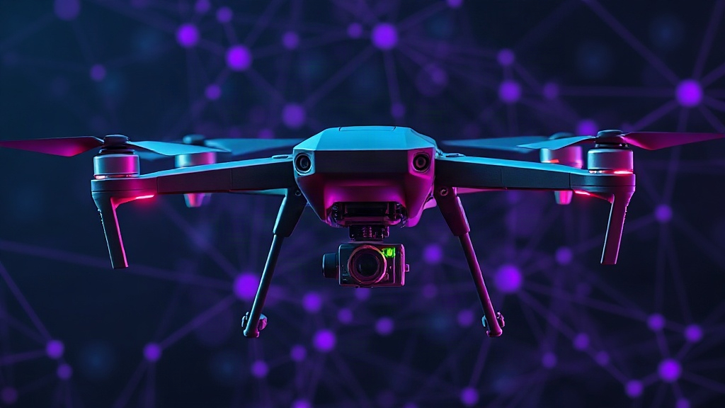 A military drone equipped with advanced sensors and AI processing units