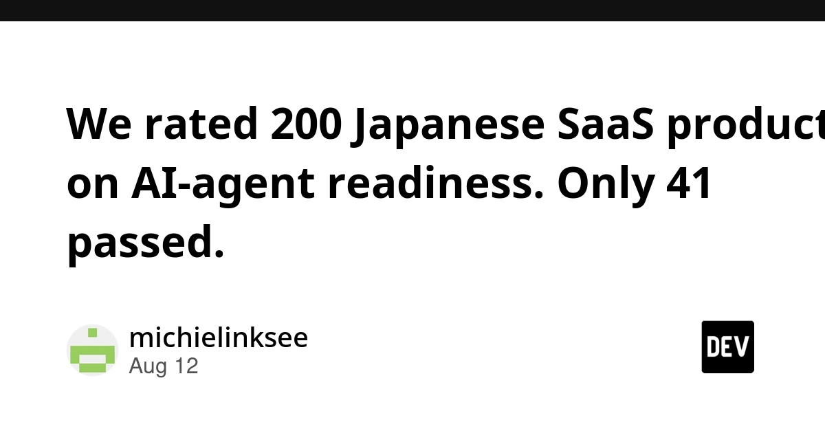 Only 20.5% of Japanese SaaS Products are AI Agent Ready