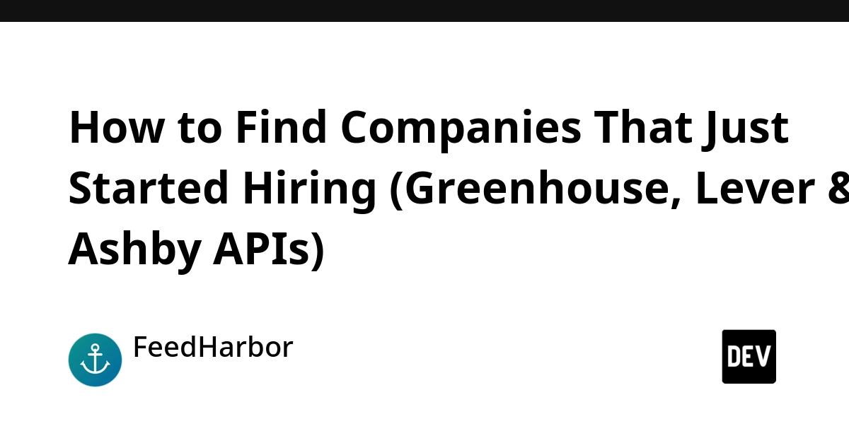 Uncover Hiring Intent: Access Greenhouse, Lever, Ashby Job APIs