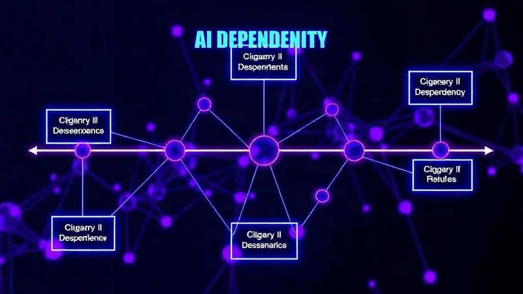 A diagram illustrating the five categories of AI dependency measured by the scale.
