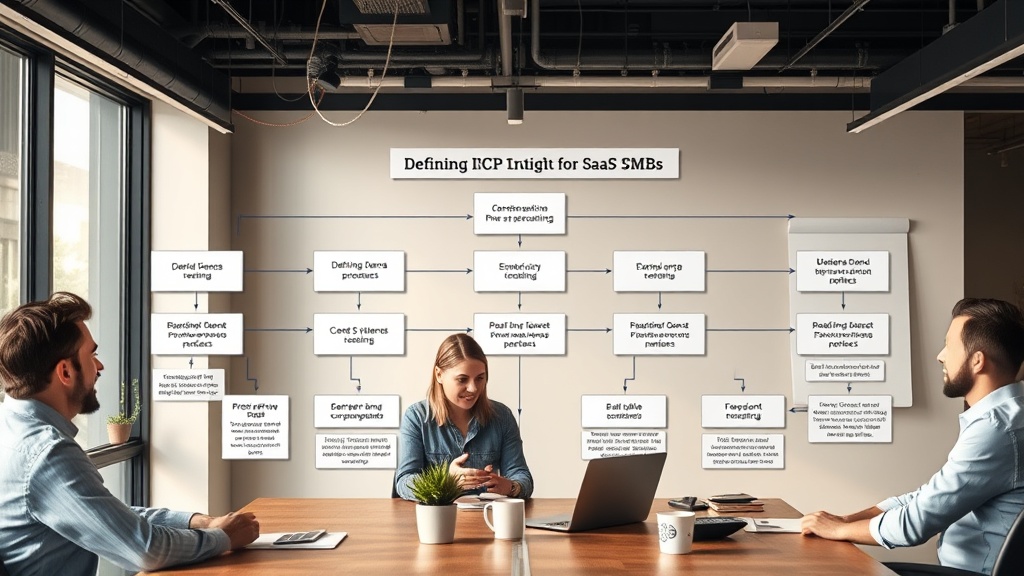 A detailed flowchart illustrating the process of defining an ICP for SaaS SMBs