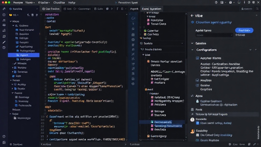Vibe UI showing agent configuration and workflow definition interface