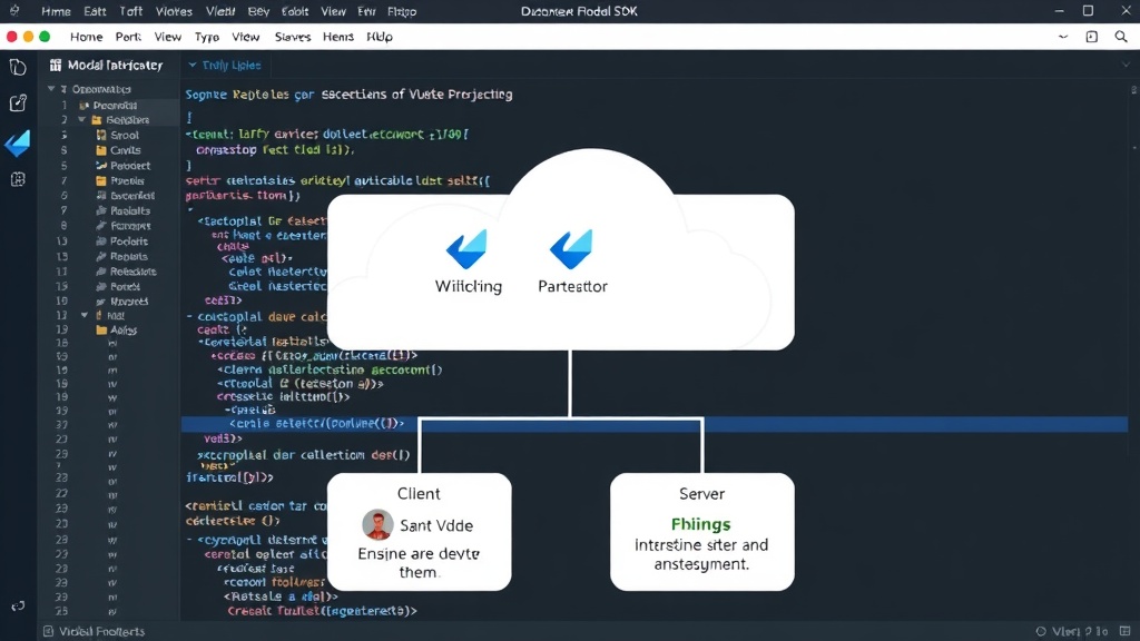 Diagram illustrating the VModal Flutter SDK's modular architecture and client-server interaction flow.