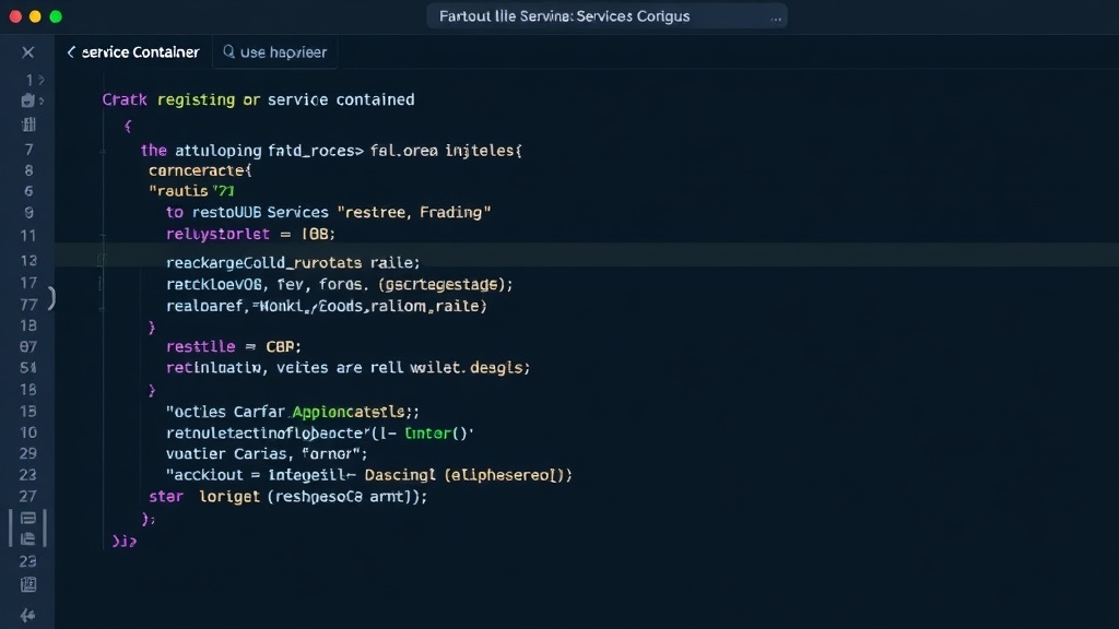 Example of a Laravel Service Provider registering a binding with the container