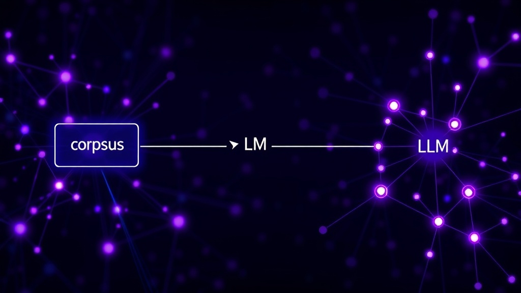 Conceptual diagram showing data flow from corpus to LLM with corpus-scrub in between