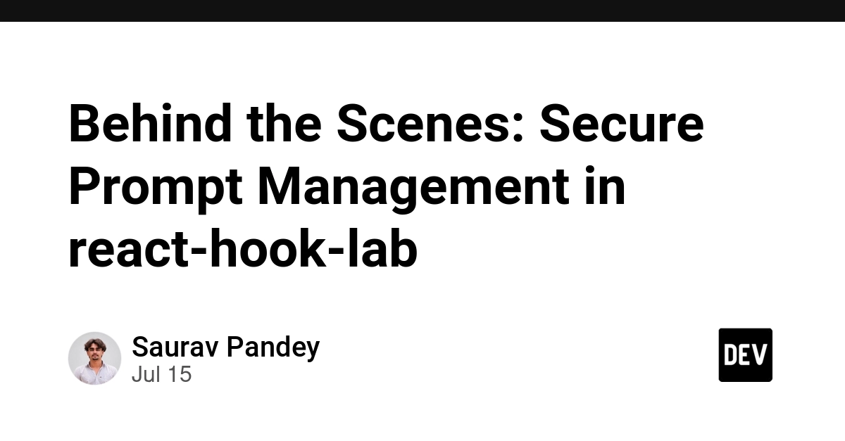 React-hook-lab Secures CI/CD with Environment-Driven AI Prompts