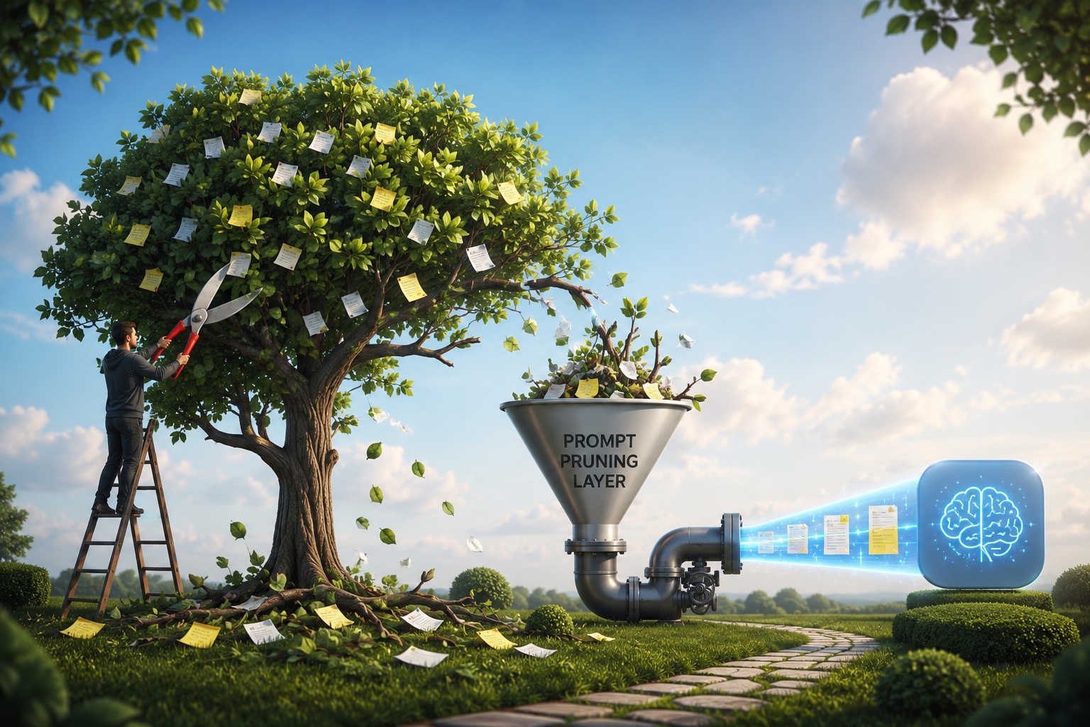 Prompt Pruning Layer Cuts LLM Costs and Latency Without Data Loss