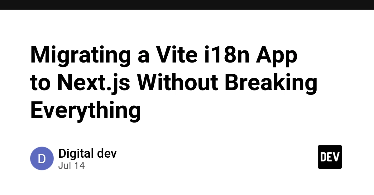 Migrate Vite i18n Apps to Next.js: A Technical Guide