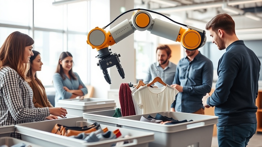 Sereact's AI-powered robotic arm precisely picking a fashion item from a bin