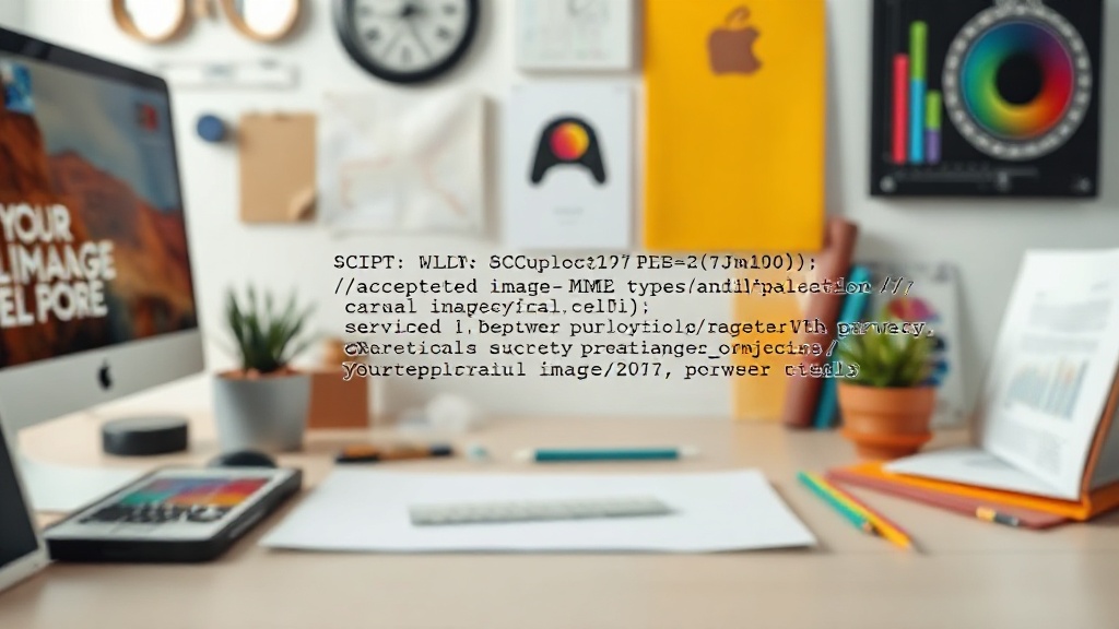 JavaScript code snippet demonstrating accepted image MIME types and size validation