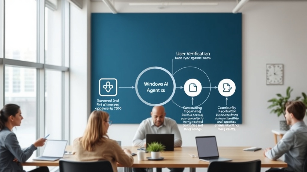 Diagram illustrating the proposed Windows AI agent ecosystem with user verification layer.
