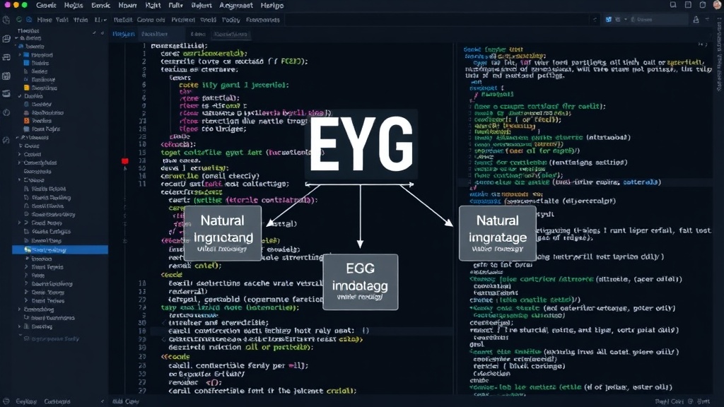 Conceptual diagram illustrating EYG's goal of natural language code readability
