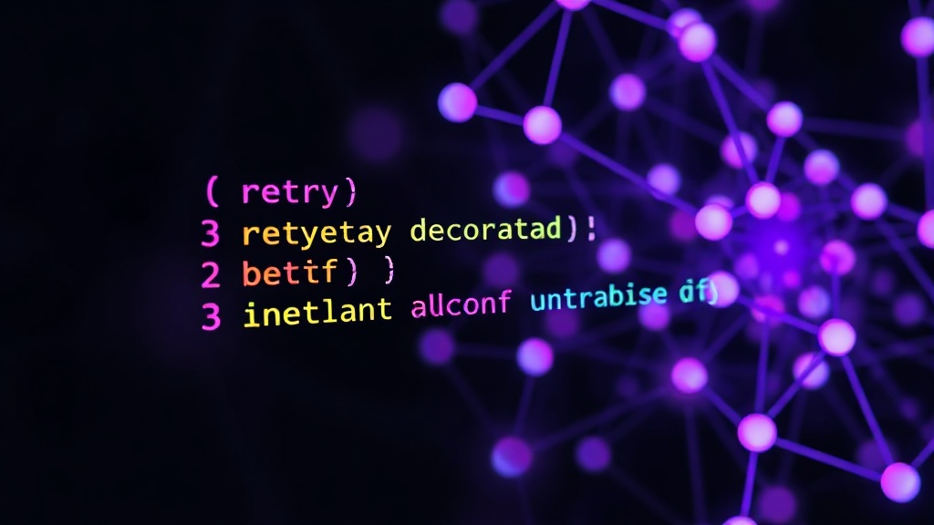 Python code snippet demonstrating a retry decorator with exponential backoff configuration