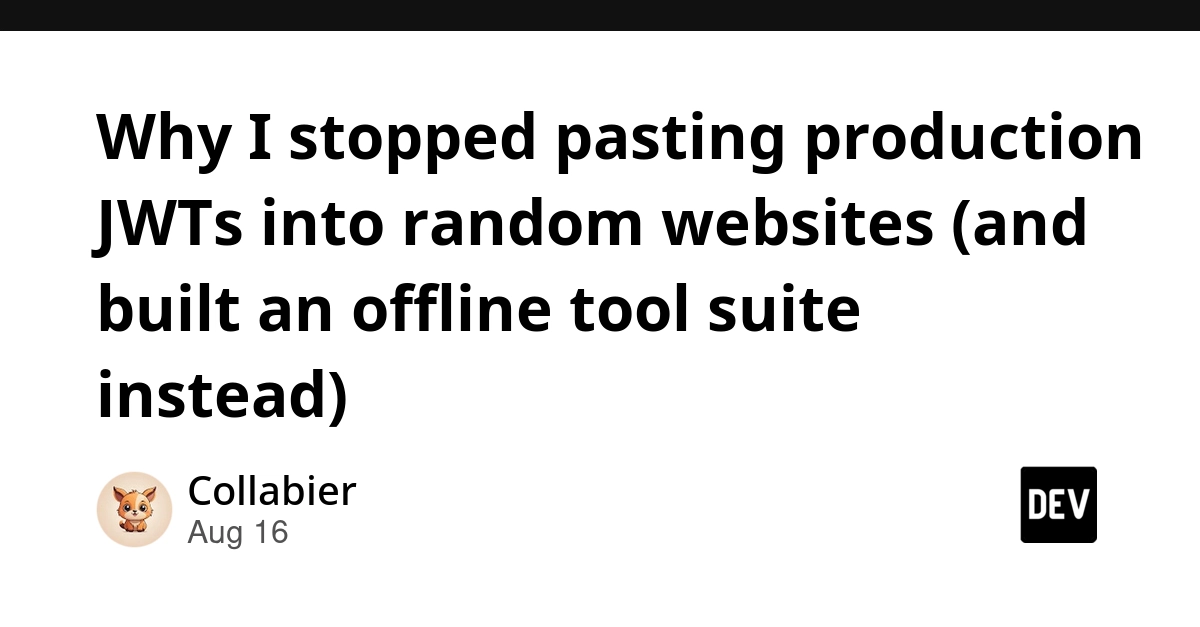 Developer Ditches Online Tools After JWT Payload Leaked to Analytics