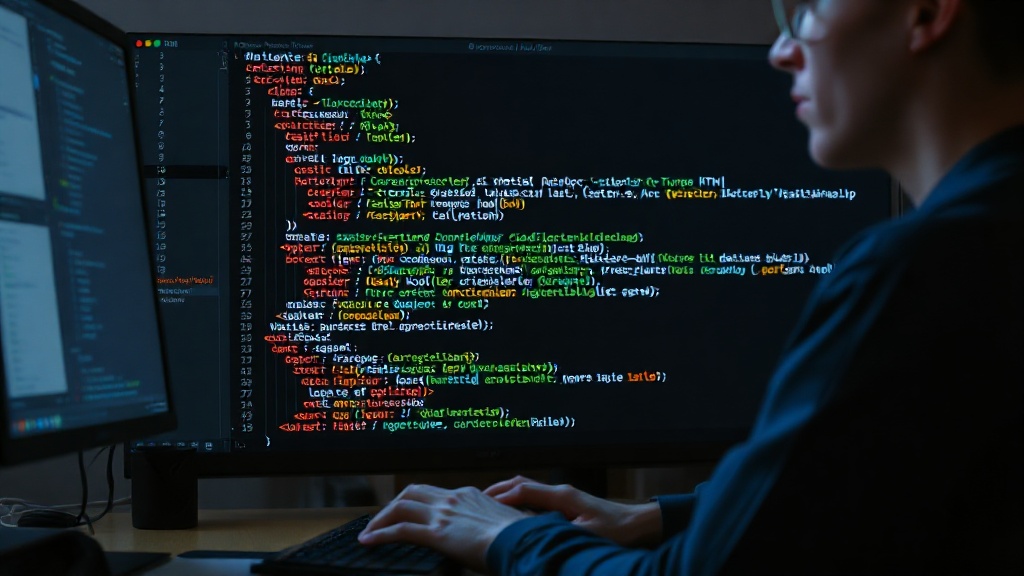 Developer writing Python code that generates HTML structure and content
