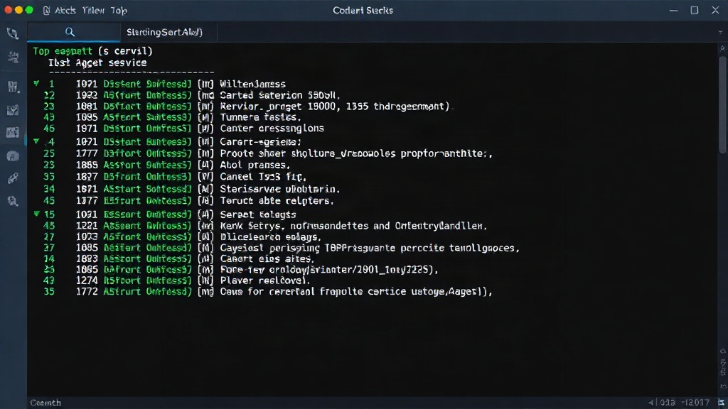 Top command output showing distinct processes on a remote server.
