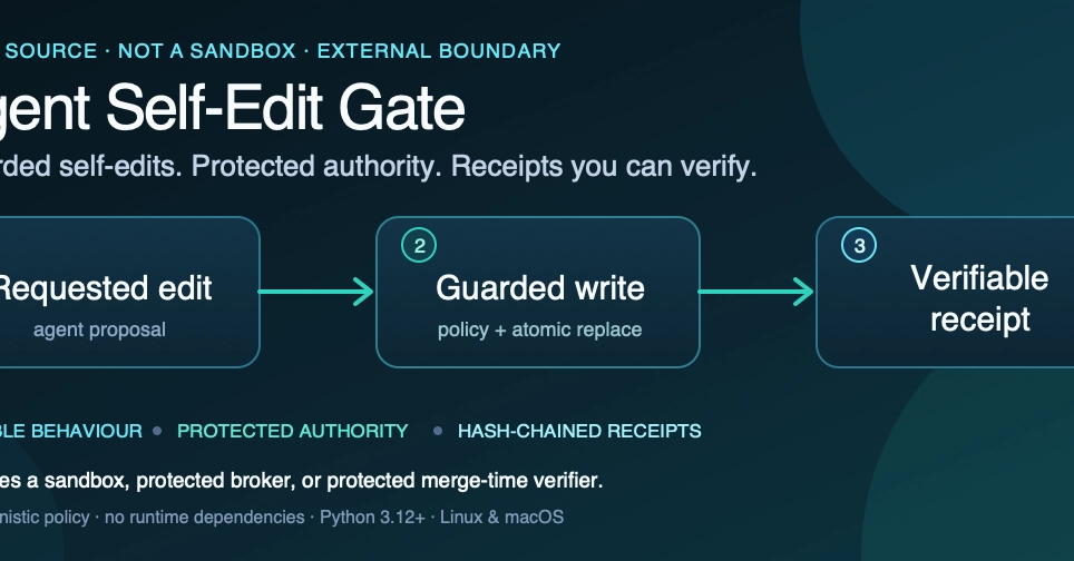 Agent Self-Editing Poses Authority Problem: Who Controls the Code?