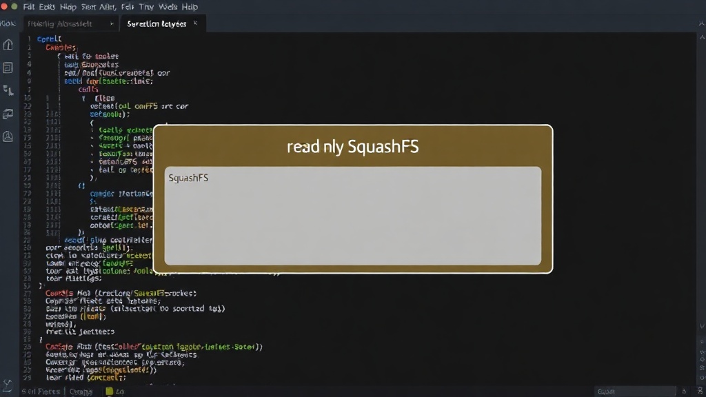Diagram illustrating the read-only SquashFS root with a writable OverlayFS layer.