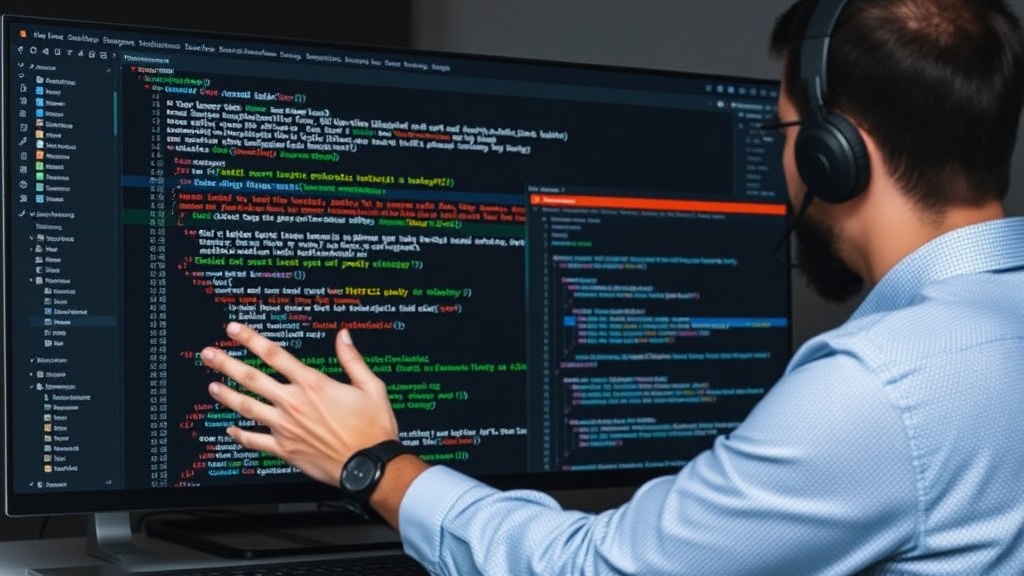 Developer demonstrating a complex debugging session on a live application