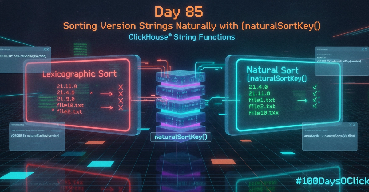 ClickHouse naturalSortKey() Solves Natural Sorting for Versions and Filenames