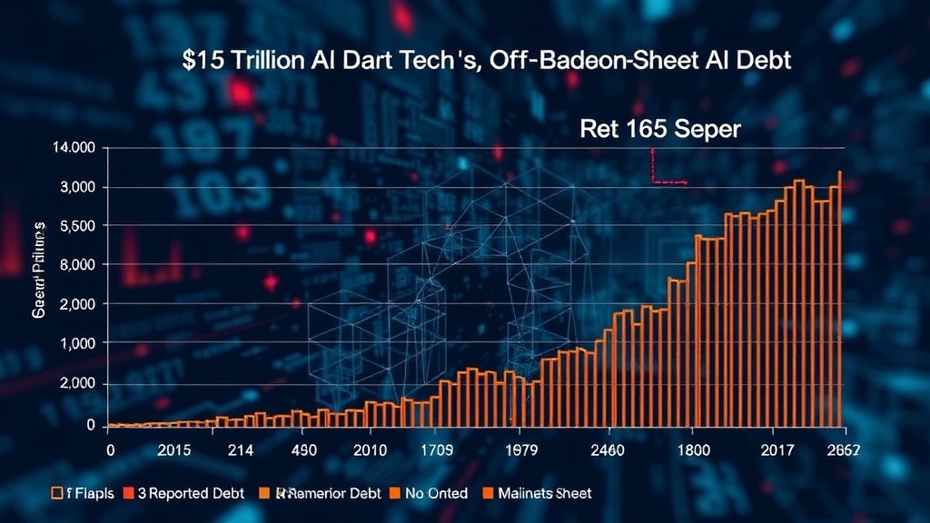 Chart comparing reported debt vs estimated off-balance-sheet AI debt for major tech firms