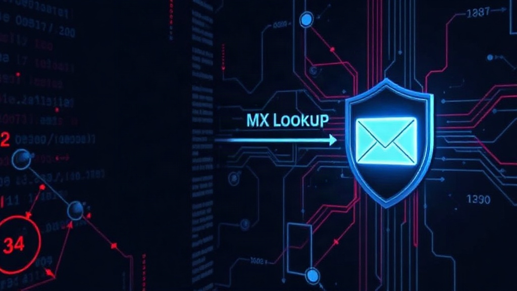 Diagram illustrating DNS MX record lookup process for email delivery